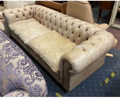 LARGE LEATHER CHESTERFIELD SOFA