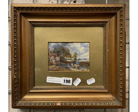 PUPIL OF JOHN CONSTABLE - WATERCOLOUR LABEL TO VERSO - 18.7 X 12.2 CMS PICTURE ONLY APPROX