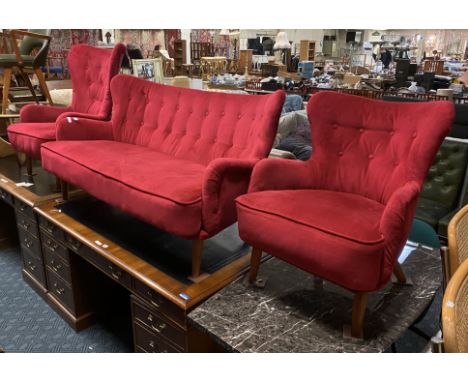 ERNEST RACE ARMCHAIRS &amp; SOFA 1950S