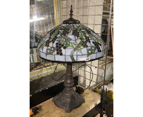 LARGE TIFFANY STYLE TABLE LAMP (GRAPES) - 75 CMS (H) APPROX
