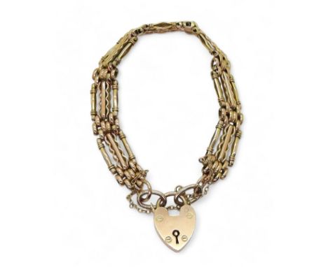 A 9ct gold fancy link gate bracelet, length approx. 19cm, weight 18.0gms&nbsp; Condition Report:Available upon request