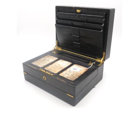 A Morocco leather travelling correspondence case by Asprey &amp; Son of 166 Bond Street and 22 Albemarle Street, London; cont