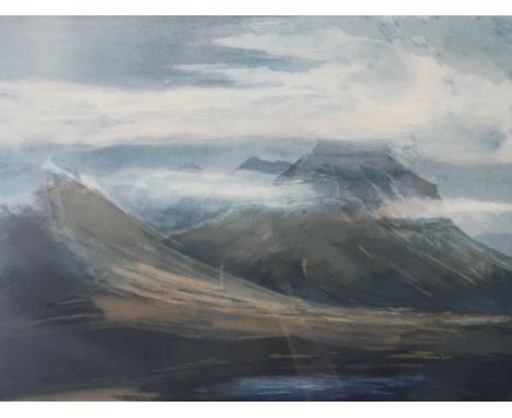 TOM MACKENZIE (SCOTTISH 1947-2018) &nbsp;MIST ON MUNRO &nbsp;Etching, signed lower right, numbered 3/75, 48 x 63cm &nbsp; Con