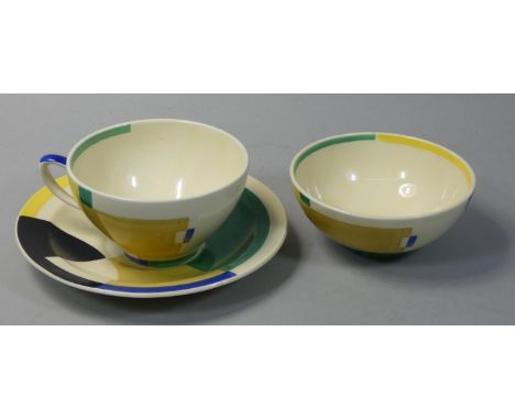 An Art Deco Susie Cooper Crownworks of Burslem part tea service, to include cup and saucer and tea bowl (3) 