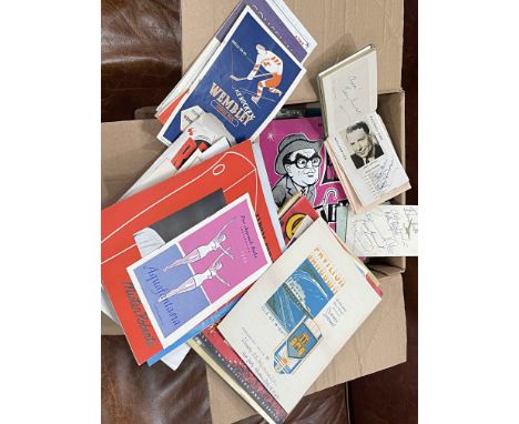 Collection of ice hockey, theatre and opera programmes, tickets, stage and theatre star autograph book, The Beatles magazines