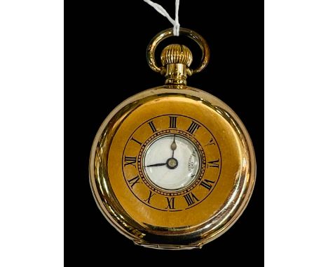 Dennison gold plated Omega keyless hunter.