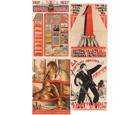 A GROUP OF FIVE SOVIET POSTERScomprising:a) MIZIN, A.N. (RUSSIAN 20TH CENTURY), Fighters of the Workers' Dictatorship, Shock 