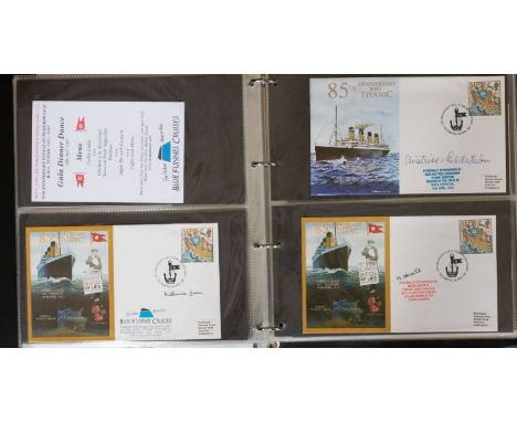 RMS Titanic &amp; White Star Line. A collection of 91 postcards, 46 of which have been auto-signed by Titanic survivors; thre