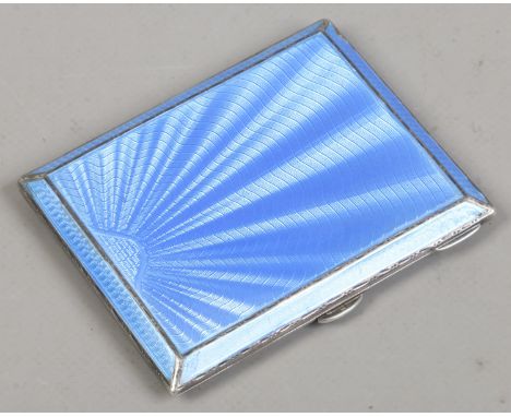 A George V Art Deco presentation silver cigarette case with enamel decoration, assayed Birmingham 1932. Condition Report. To 