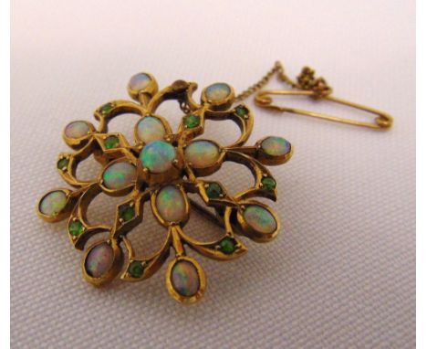 9ct gold and opal brooch, approx total weight 5.0g