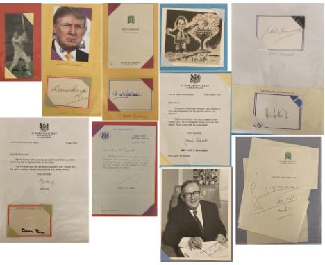 UK AND OTHER POLITICIANS INC DONALD TRUMP - AUTOGRAPHS. Collection of approximately 37 signed pieces, many with corresponding
