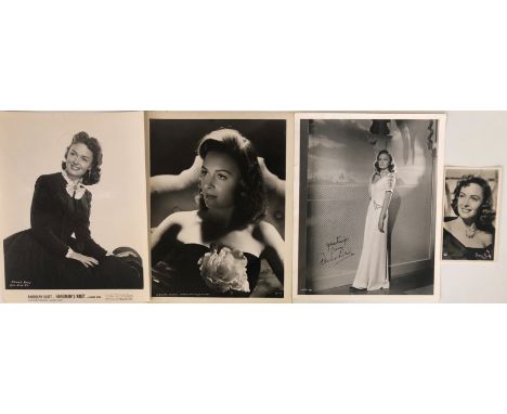 ORIGINAL DONNA REED VINTAGE FILM PHOTOGRAPHS SOME SIGNED. Collection of vintage photographs to include: 8 x 10" press still w