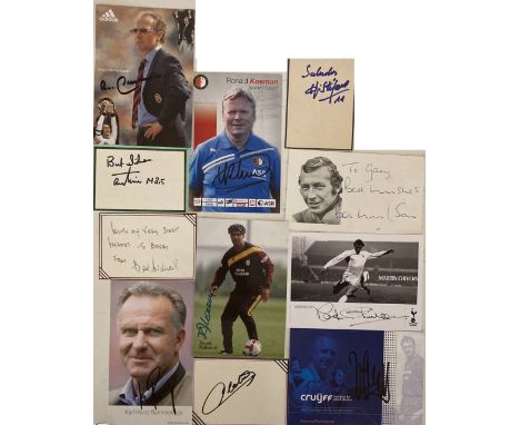 FOOTBALL LEGENDS AUTOGRAPHS - INC PELE AND WORLD CUP WINNERS. Superb collection of approx 36 signatures obtained by a dedicat