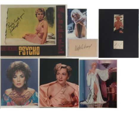 FEMALE STARS SIGNED. 7 pieces of signed film / entertainment memorabilia to include items signed by: Angie Dickinson, Natalie