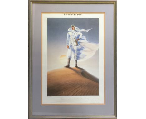 LAWRENCE OF ARABIA PRINT SIGNED BY PETER O'TOOLE. A limited edition (95/500) print depicting Peter O'Toole as Lawrence of Ara