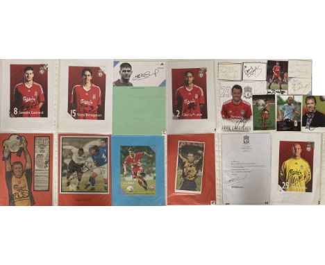 LIVERPOOL FC LEGENDS AUTOGRAPHS. Superb collection of approx 28 signatures obtained by a dedicated and veteran collector. To 