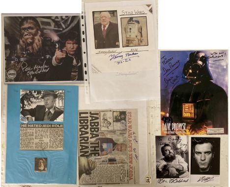 STAR WARS ACTOR AUTOGRAPHS. Excellent collection of 8 signed items obtained by a diligent and dedicated collector. To include