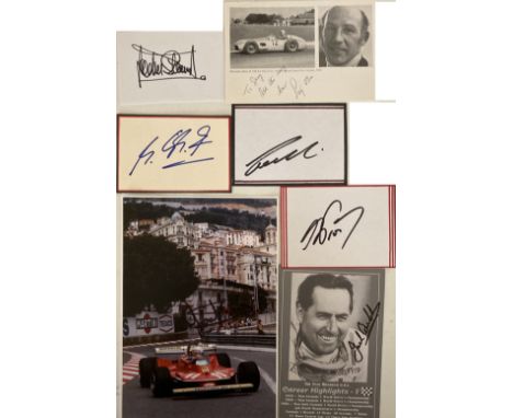 FORMULA ONE WORLD CHAMPION / LEGENDS AUTOGRAPHS. Collection of 7 autographs obtained by a dedicated and veteran collector to 