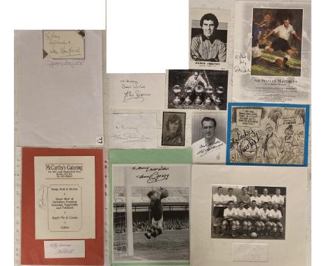 FOOTBALL LEGENDS AUTOGRAPHS - INC WORLD CUP WINNERS. Superb collection of 15 signatures obtained by a dedicated and veteran c