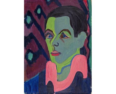 Ernst Ludwig Kirchner (Aschaffenburg 1880 - 1938 Davos)Selbstbildnis1925-1926Öl auf Leinwand. In Originalrahmen65x47 cmSignat