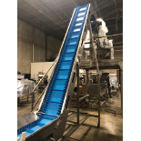 Scale Incline Feed Conveyor, 22' Long (Including (1) vertical and (1) horizontal curves), 17" Wide,