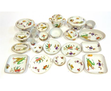 A LARGE QUANTITY OF ROYAL WORCESTER 'EVESHAM' CERAMICS  including tureens and covers, dishes and bowls etc.