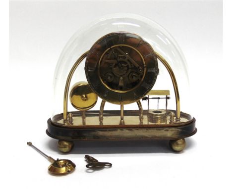 AN UNUSUAL EARLY 20TH CENTURY CONTINENTAL CLOCK  the twin train movement striking the hours in conjunction with a mechanism o