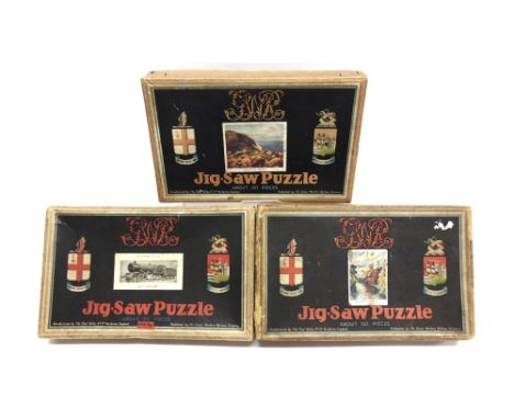 THREE GREAT WESTERN RAILWAY WOODEN JIGSAW PUZZLES  by Chad Valley, comprising 'Glorious Devon' (believed complete); 'Warwick 