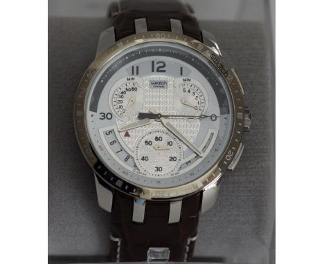 A Swatch commemorative FIFA year 2007 stainless steel 42mm case chronometer wrist watch, water resistant, with three subdials