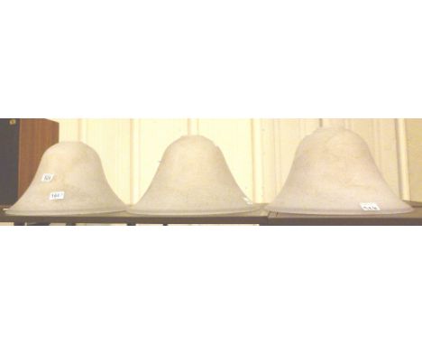 Three large glass lamp shades 