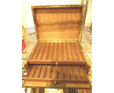 Vintage oriental fitted cigar box 