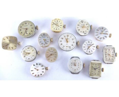 Ten Rotary ladies wristwatch movements and a Sovereign example
