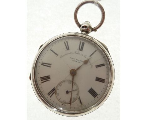 JOHN FORREST, LONDON, 'CHRONOMETER MAKER TO THE ADMIRALTY', No. 401917,  LATE VICTORIAN SILVER OPEN FACE POCKET WATCH, with k