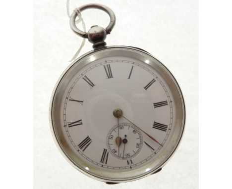 SWISS EARLY TWENTIETH CENTURY SILVER OPEN FACED POCKET WATCH, with fully jewelled keywind movement, 'patent lever double roll