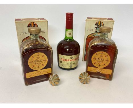 Lepanto brandy, boxed (x2) and Courvoisier (x1) (3 bottles in total)