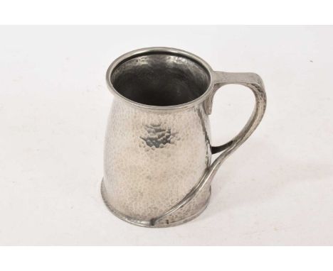 Tudric hammered tankard, numbered 066, 11.5cm high