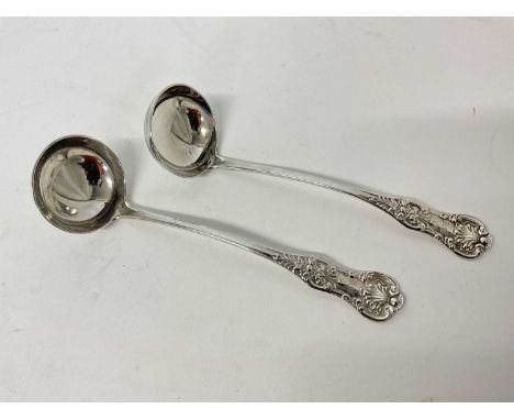 Pair of early Victorian Scottish silver King's pattern cream ladles, Glasgow 1852 (Robert Scott), 17.5cm long