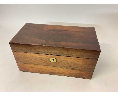 Regency rosewood tea caddy with two compartments and central mixing bowl, 30cm wide x 15cm deep x 15cm high