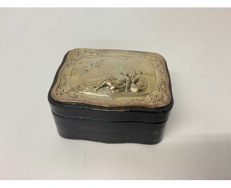 Silver and leather jewellery box with velvet interior, London 1989 (John Bull Ltd), 9.5cm wide