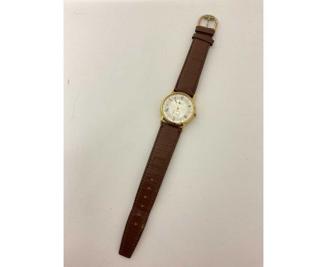 Tissot ladies gold plated quartz wristwatch on brown leather strap