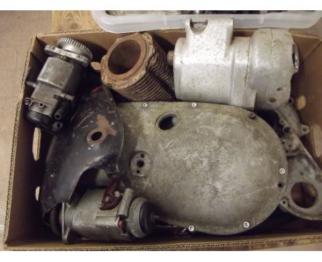 Assorted British motorcycle components and spares, for various manufacturers including Norton, BSA, Triumph and others, compr
