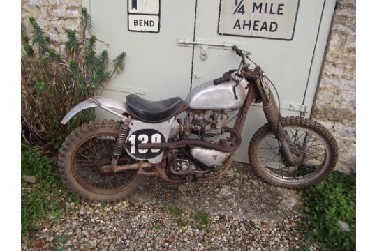 A Tribsa 500cc Twin Shock Scrambler Restoration Project This Big Thumper Is Constructed From A B