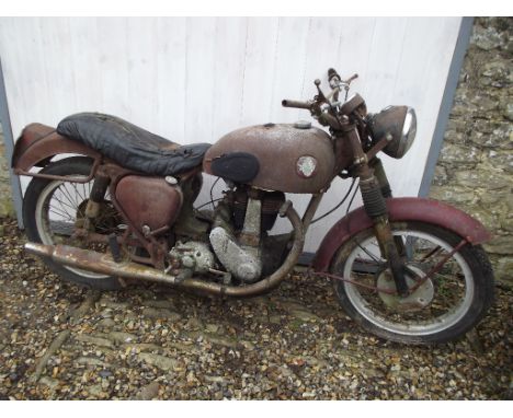 A circa 1950 BSA B31 restoration project, maroon. This BSA requires full restoration. At present the engine is ceased. No acc
