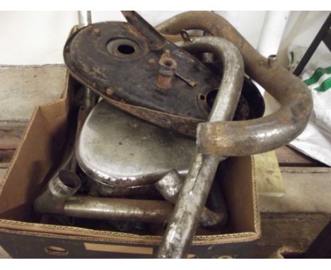 Assorted British motorcycle components and spares, for various manufacturers including Norton, BSA, Triumph and others, compr