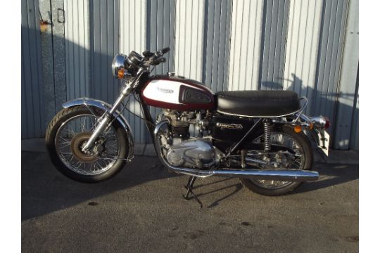 A 1975 Triumph Bonneville T140v Registration Number Knd 375n Frame