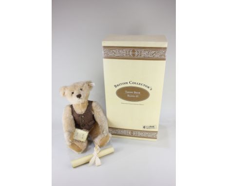 A Steiff blond mohair growler teddy bear, British Collectors 1996, limited edition 2870/3000, with original certificate and b