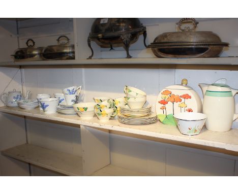 An Art Deco Grindley porcelain part tea service, a Colclough teapot, and other tea wares