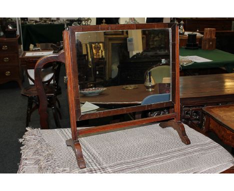 A George III mahogany rectangular dressing table mirror