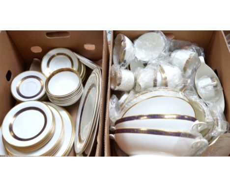 A Royal Doulton 'Harlow' dinner and tea service, approximately seventy pieces to include dinner plates, meat platter, tea pla