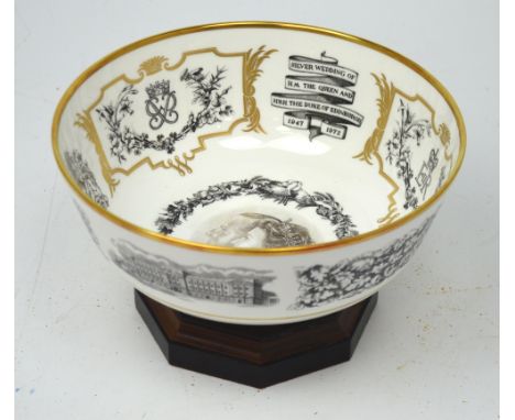 A Royal Worcester 'The Silver Wedding Bowl', edition 301/500, with stand and certificate, boxed, diameter 25cm.   CONDITION R